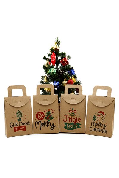 reprodesign New Year Themed 4 Different Models Printed Gift Box - 20 Pieces Hapy New Year