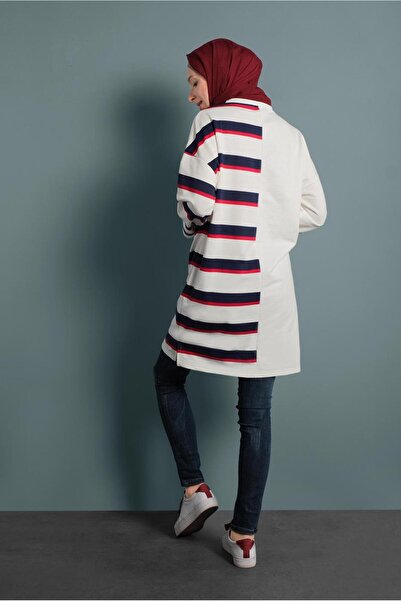 TRENDTESETTÜR Women's Red Striped Tracksuit Tunic 497