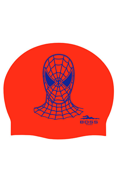 bostancı Örümcek Adam Baskılı Silikon Bone Yüzücü Havuz Ve Deniz Bonesi