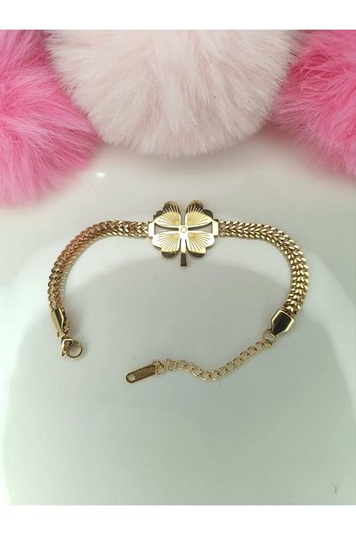ilvesa shop Stainless Steel Mesh Clover Bracelet