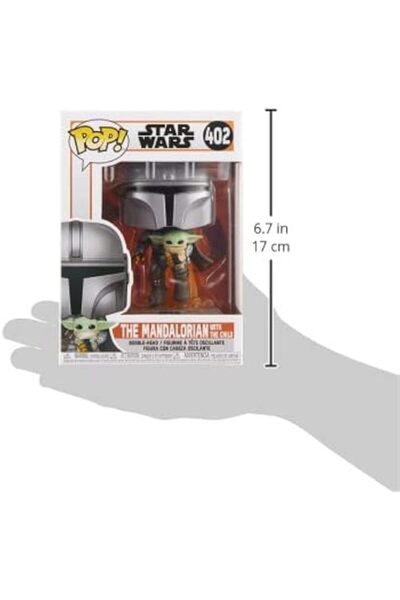 Funko Pop Vinyls  : The Mandalorian Mando Flying With Jet Display Stand Holding Baby Yoda I
