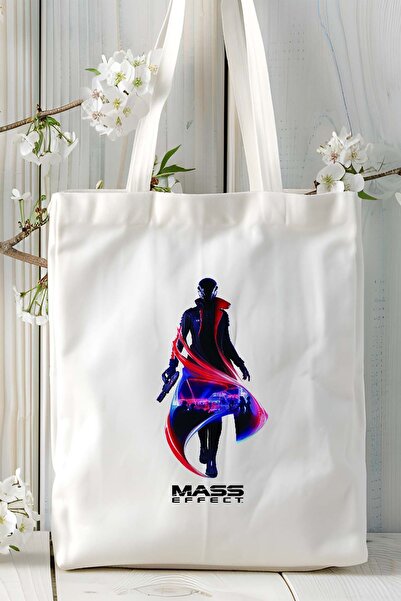 ART HEDİYE mass effect Παιχνίδι τυπωμένη υφασμάτινη τσάντα τσάντα ώμου μοντέλο 1