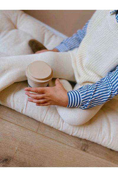 Magu Feltekerhető csíkos kötött ing és leggings szett lányoknak - 3 szál pamut