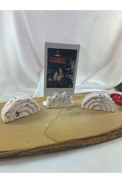 Melouro Set of 3 Colorful Daisy and Rainbow Photo and Card - Note Holder and Name Holder