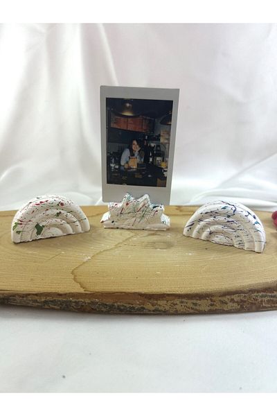 Melouro Set of 3 Colorful Daisy and Rainbow Photo and Card - Note Holder and Name Holder
