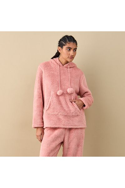 FAV Textured Long Sleeves Hoodie and Pyjama Set