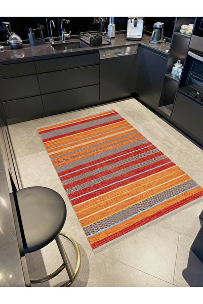 Rugs Modern Halı Asena Koleksiyonu Turuncu Ve Kırmızı Tonlarda Şerit Çizgili ...