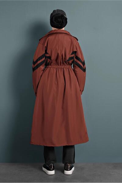 TRENDTESETTÜR Жіночий кавовий (КІРЕМІТ) тренч з завуженою талією 4000