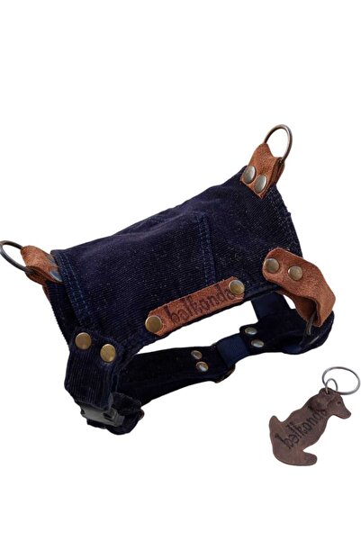 balkonda Köpek Göğüs Tasması Minik Irk Kadife Cepli Göğüs Ölçüsü:25-40cm Ayarlamalı 3-7kg Dog Harness Gt2-27