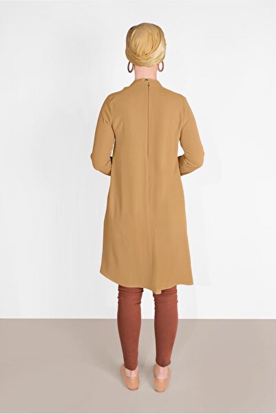 TRENDTESETTÜR Women's Orange (A.HARDAL) Judge Collar Asymmetric Cut Tunic 3065