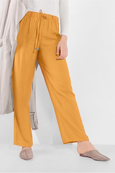 TRENDTESETTÜR Women's Yellow Elastic Waist Trousers 2775