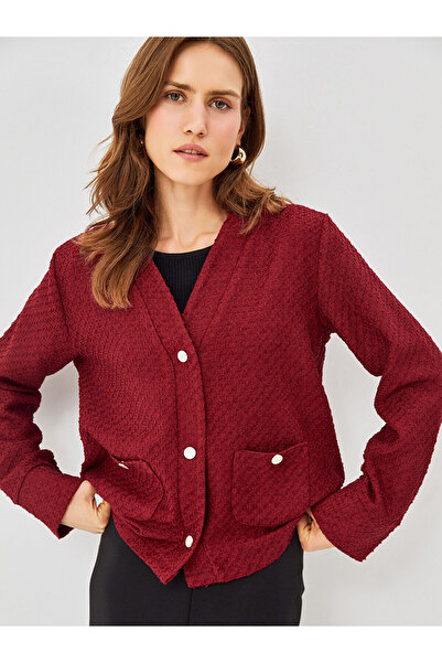 LC Waikiki V-Neck Textured Women's Cardigan