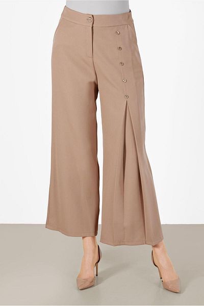 Alvina Wide Cut Button Detailed Trousers 70267