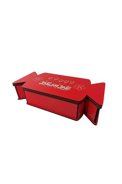 şamaksesuar Holiday Special Candy & Chocolate Happy Holidays Decoration & Decorative Box with Arabic Writing (RED)