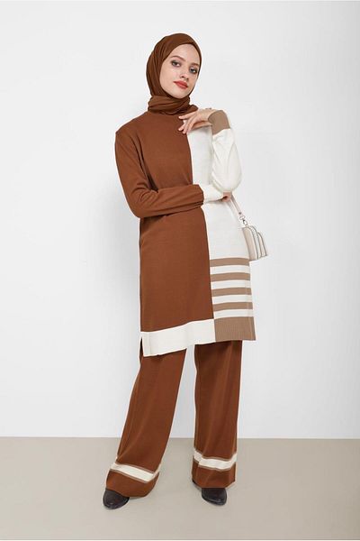 Alvina PANTALON DETALIAT TRIPE TRICOLOR.COSUM TRICK 42117