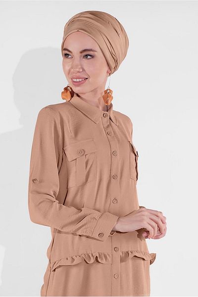 TRENDTESETTÜR Γυναικείο μπεζ (K.BEIGE) Τσέπη με κουμπιά 9005