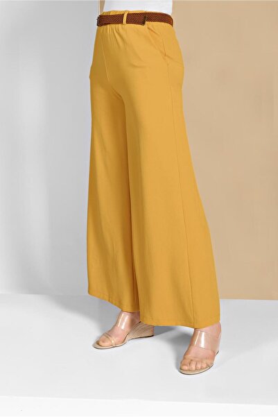 TRENDTESETTÜR Women's Yellow Wide Leg Trousers 00200