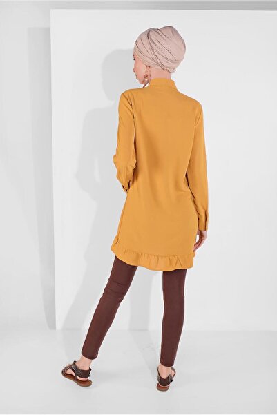 TRENDTESETTÜR Women's Orange (MUSTARD) Buttoned Pocket Tunic 9005