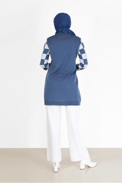 Alvina SQUARE PATTERNED POCKET KNIT TUNIC 42022