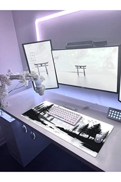 PORGE Гейминг подложка за мишка 70x30 XL голяма подложка за мишка за геймъри с пейзаж