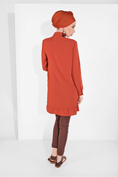 TRENDTESETTÜR Women's Brown (TILE) Buttoned Pocket Tunic 9005