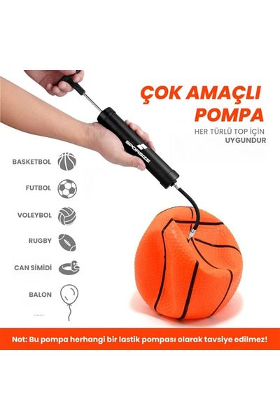 Sporsize Inflator Pump for Football and Basketball - Handball and Pilates Ball, Balance Disc