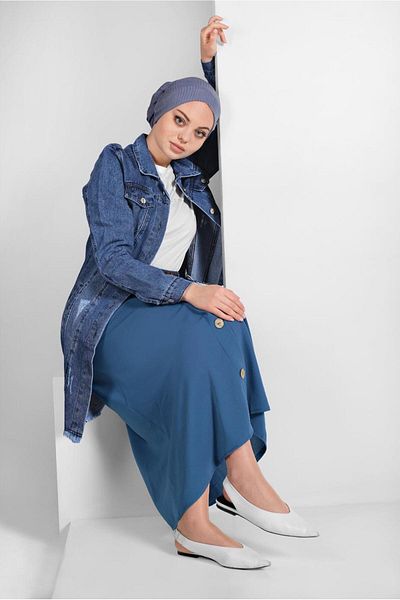 TRENDTESETTÜR Γυναικείο τζιν μπουφάν Navy Blue (INDIGO) Vintage με λεπτομέρειες 3302