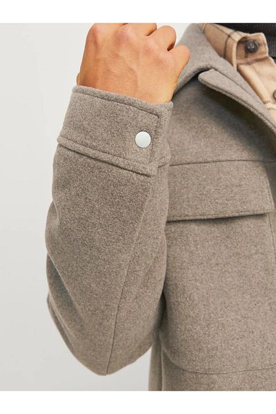 Jack & Jones Jachetă pentru bărbați din lână Blurussel, bej, cu ștampilă 12259393