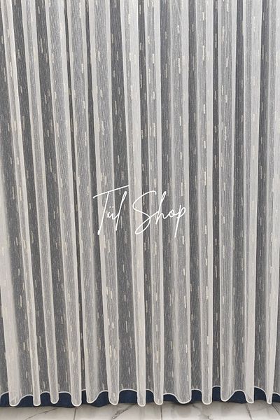 evihtiyaclarim by IOC Don'T Want to Iron Anti-Wrinkle Tock and Stylish Butterfly Gold Model 1/3 Tight Pleated Tulle Curtain