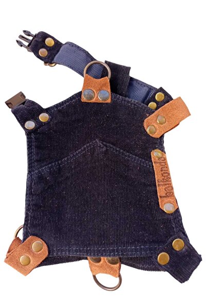 balkonda Köpek Göğüs Tasması Minik Irk Kadife Cepli Göğüs Ölçüsü:25-40cm Ayarlamalı 3-7kg Dog Harness Gt2-27