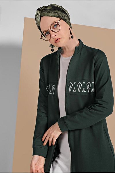 TRENDTESETTÜR Αθλητικός φεράκι με φερμουάρ με λεπτομέρεια κεντήματος στο μπροστινό μέρος 5019