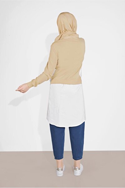 TRENDTESETTÜR Women's Green (REAM) Piece Buttoned Tunic 10805