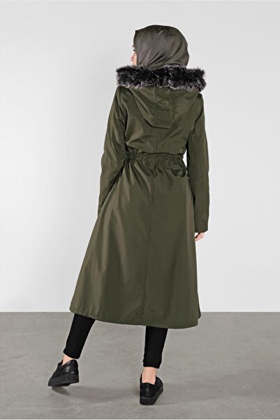 TRENDTESETTÜR Women's Khaki Hooded Coat 453