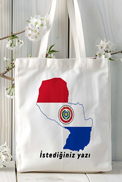 ART HEDİYE Model de geantă de umăr din pânză imprimată cu steagul PARAGUAY