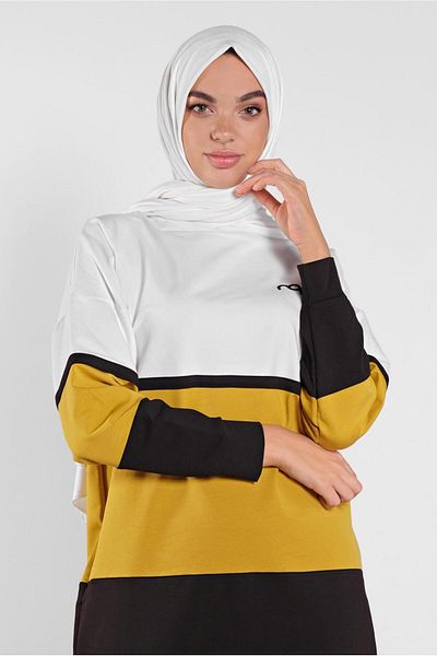 TRENDTESETTÜR Γυναικεία Κρέμα (CREAM-HARDAL) Βαμβακερή Πολύχρωμη Διπλή Φόρμα 5708