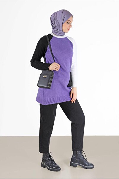 Alvina TRI-COLOR POCKET DETAILED KNITWEAR TUNIC 42053