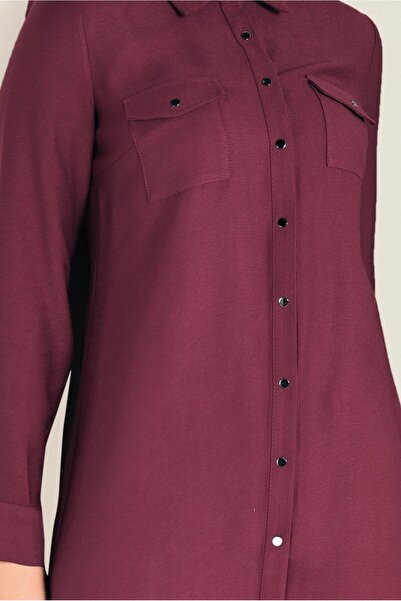 TRENDTESETTÜR Asymmetrical Cut Pocket Detailed Tunic 4701