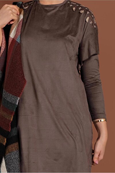 TRENDTESETTÜR Flounce Tunic with Embroidered Shoulders 4777