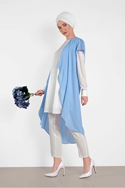 TRENDTESETTÜR Жіноча синя туніка з 2-ма деталями на плечах 4475