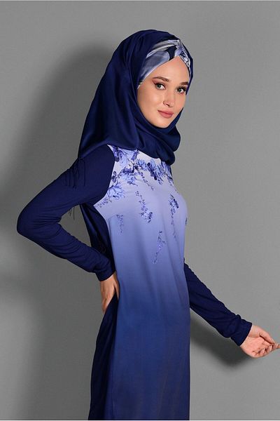 TRENDTESETTÜR Γυναικείο Navy Blue (INDIGO) Λεπτομερές πουκάμισο με λαιμόκοψη 4623