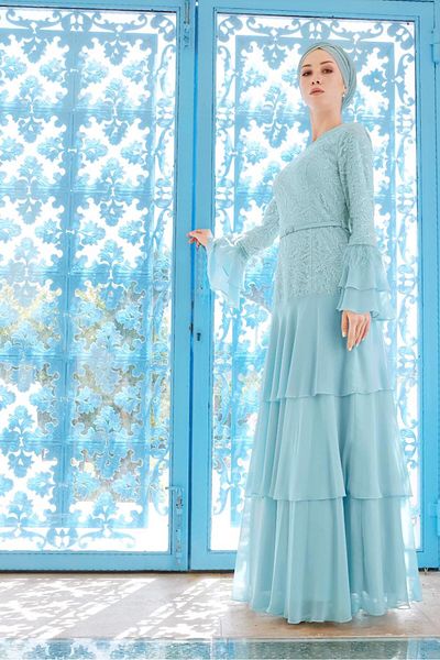 TRENDTESETTÜR Γυναικείο Μπλε (ICE BLUE) Βραδινό Φόρεμα 5604