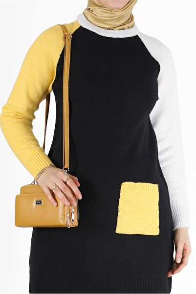 Alvina TRI-COLOR POCKET DETAILED KNITWEAR TUNIC 42053