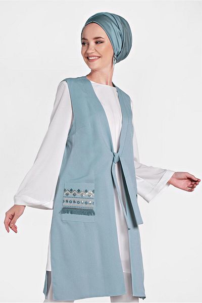 TRENDTESETTÜR Tunica albastră (A. BLUE) pentru femei, cu buzunar, 2 pi 4437