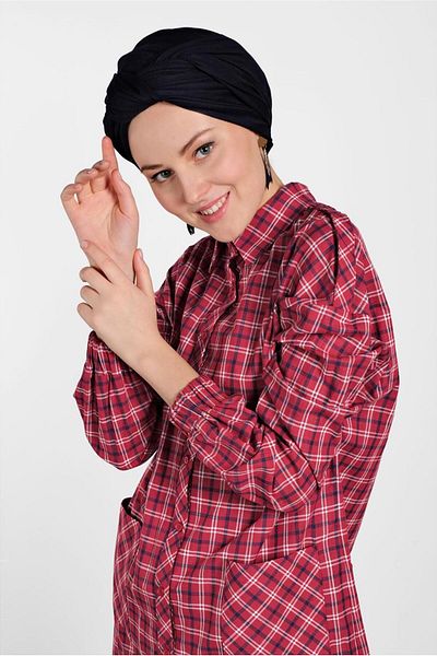 TRENDTESETTÜR Red Plaid Patterned Women's Tunic - Model 4305