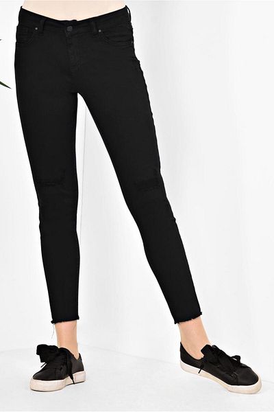 TRENDTESETTÜR Μαύρο Skinny Leg Γυναικείο Τζιν Παντελόνι 7513