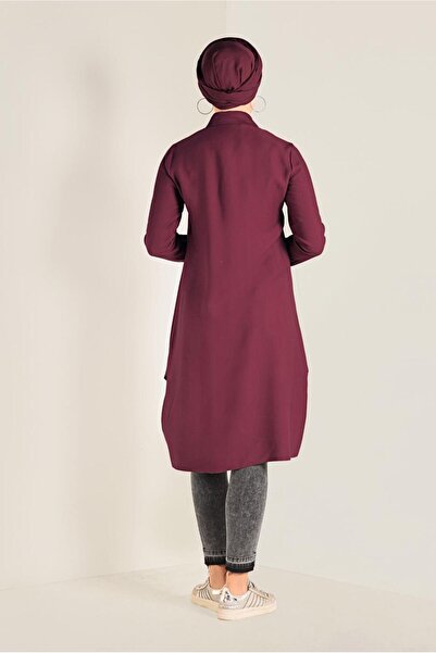 TRENDTESETTÜR Asymmetrical Cut Pocket Detailed Tunic 4701