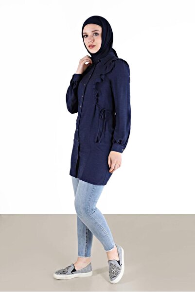 Alvina TUNIC 42390 WITH RIFFLED SIDE BINDING DETAIL