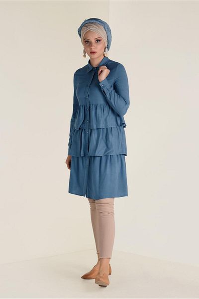 TRENDTESETTÜR Tunica verde pentru femei (H. BLUE) cu volan 4632