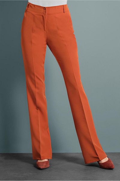 TRENDTESETTÜR Women's Brown (TILE) Intermediate Waist Fabric Trousers 7523