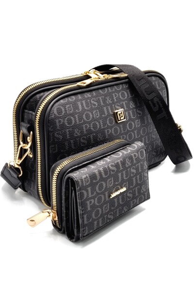 Just Polo JP Women's Black Bag Wallet Combination Tm1153